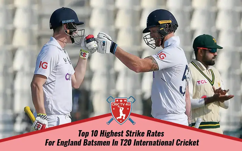 Top 10 highest strike rates for england batsmen in t20 international cricket