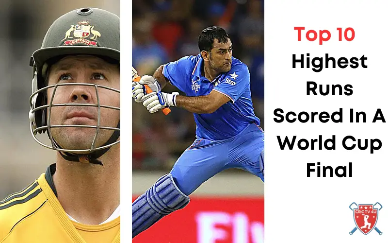 Top 10 highest runs scored in a world cup final