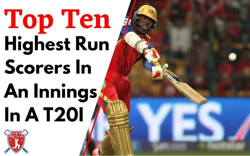 Top 10 highest run scorers in an innings in a t20i