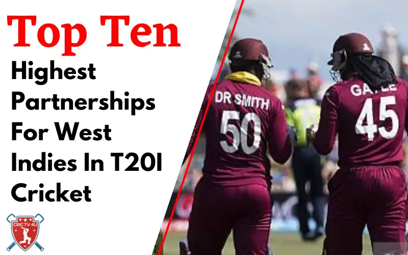 Top 10 highest partnerships for west indies in odi cricket