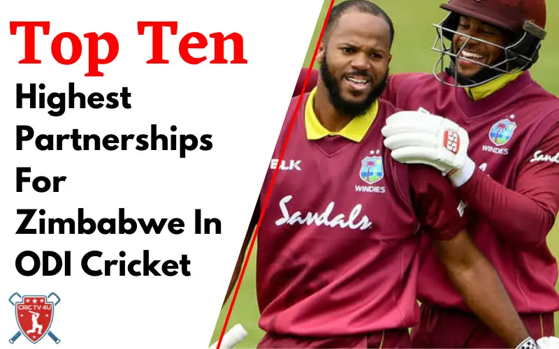 Top 10 highest partnerships for zimbabwe in odi cricket