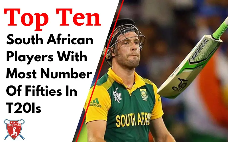Top 10 south african players with most number of fifties in t20is